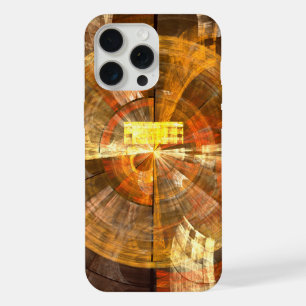 Integrity Radial Abstract Art in Warm Gold Tones iPhone 15 Pro Max Case
