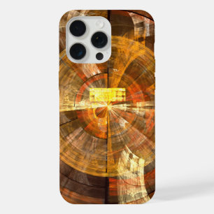 Integrity Radial Abstract Art in Warm Gold Tones iPhone 15 Pro Max Case