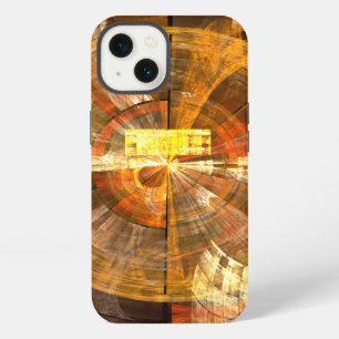 Integrity Radial Abstract Art in Warm Gold Tones iPhone 13 Case