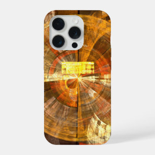 Integrity Radial Abstract Art in Warm Gold Tones iPhone 15 Pro Case