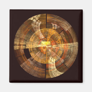 Integrity Radial Abstract Art in Warm Gold Tones Magnet