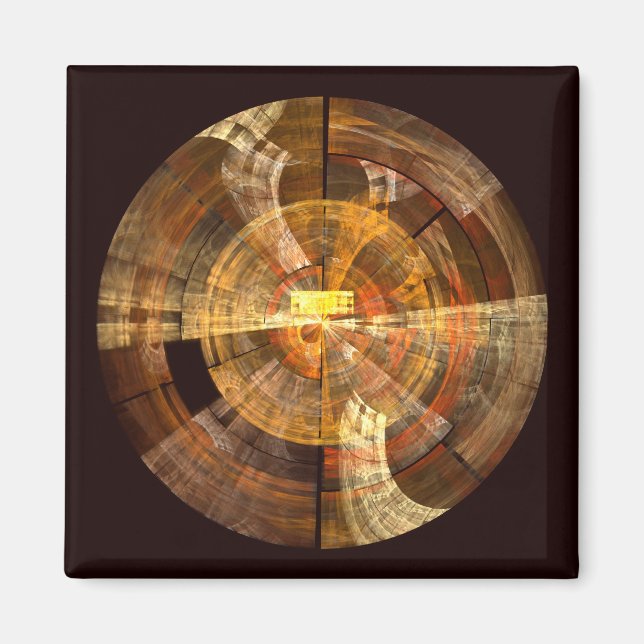 Integrity Radial Abstract Art in Warm Gold Tones Magnet (Front)