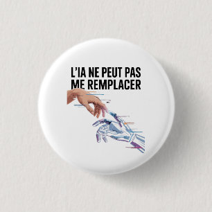 Intelligence artificielle et humains 3 cm round badge