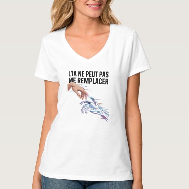 Intelligence artificielle et humains T-Shirt (Front)
