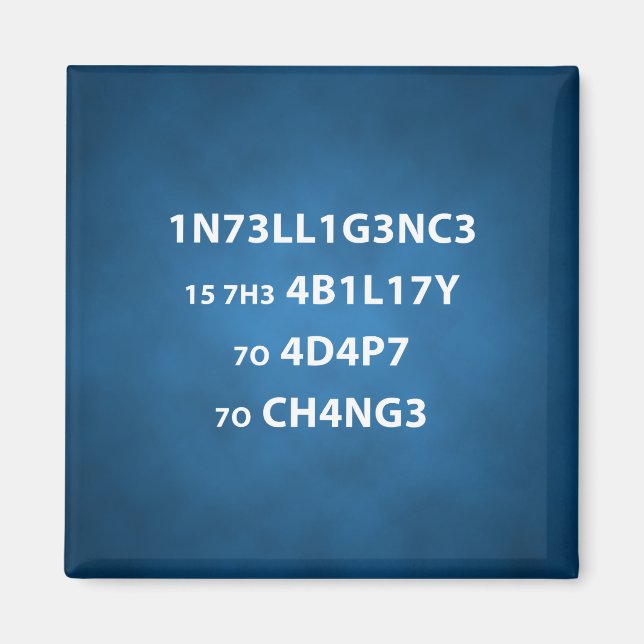 Intelligence Quote Square Magnet (Front)