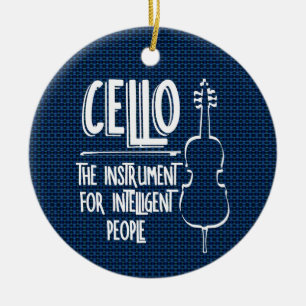 Intelligent Cellist Line Drawing Ceramic Tree Decoration