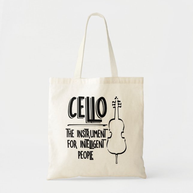 Intelligent Cellist Line Drawing Tote Bag (Front)