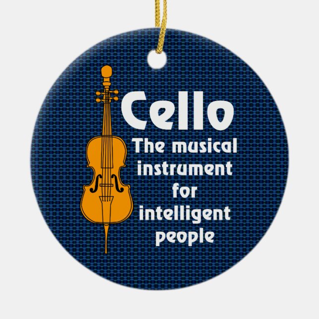 Intelligent Cello Ceramic Tree Decoration (Front)