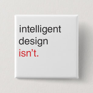 intelligent design 15 cm square badge