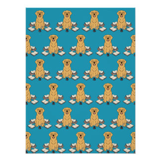 Intelligent Golden Retriever Creative Studio Art Poster