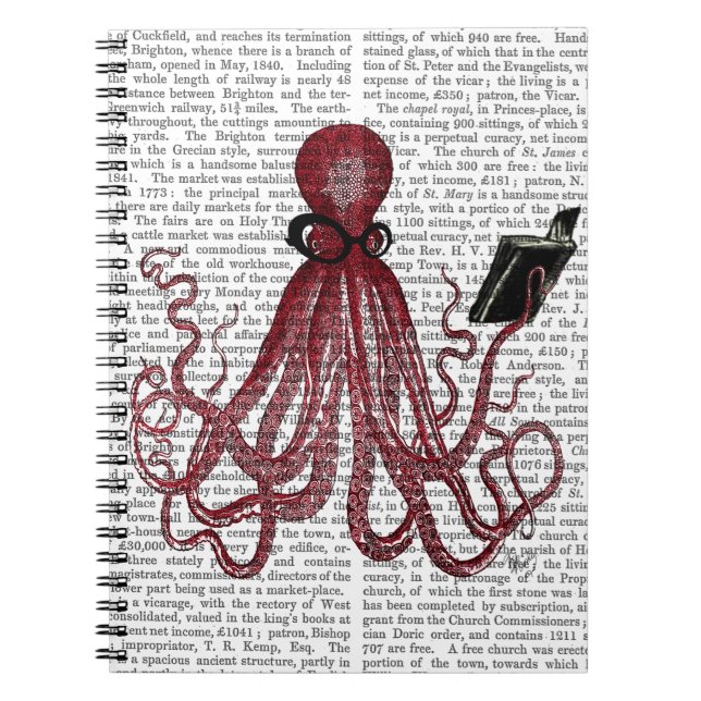 Intelligent Octopus Spiral Notebook (Front)