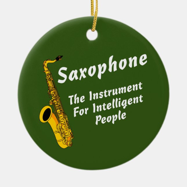 Intelligent Saxophone Ceramic Tree Decoration (Front)