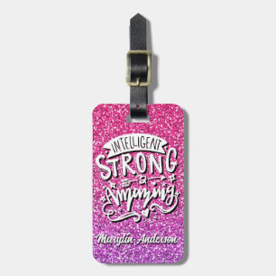 INTELLIGENT STRONG AND AMAZING CUSTOM GLITTER LUGGAGE TAG