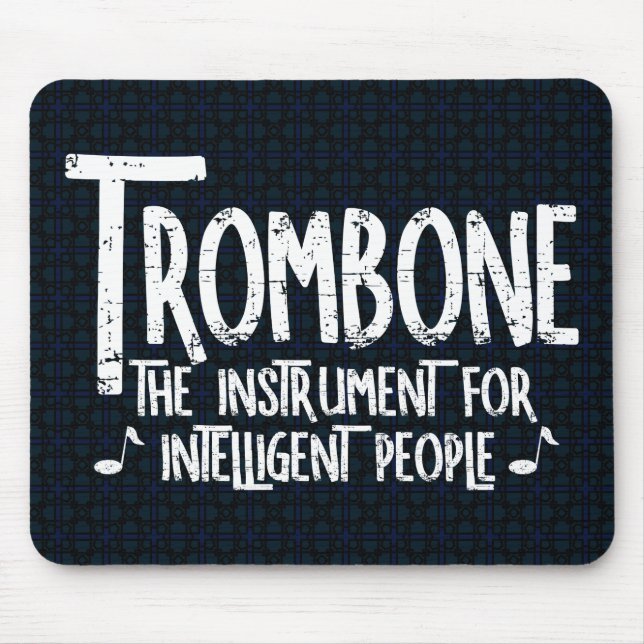 Intelligent Trombone Rough Text Mouse Pad (Front)