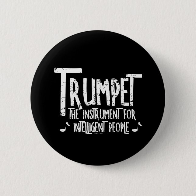 Intelligent Trumpet Rough Text 6 Cm Round Badge (Front)