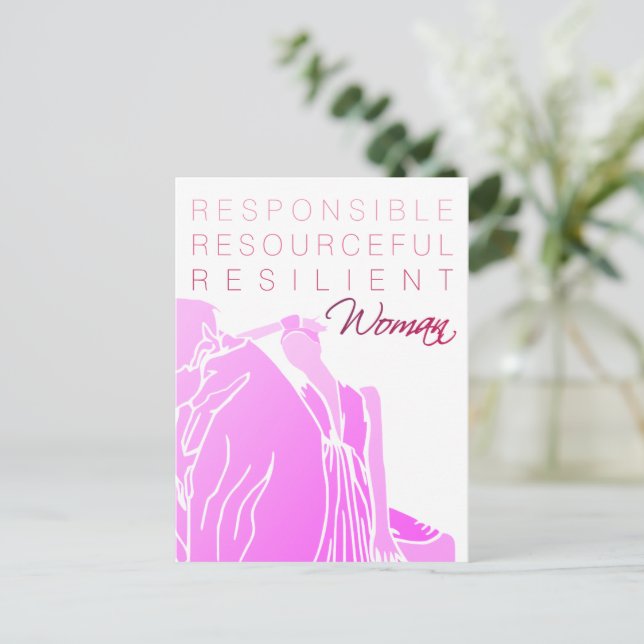 INTELLIGENT WOMAN POSTCARD (Standing Front)