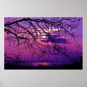 Intense and Vivid -  Purple Sunset Landscape Poster