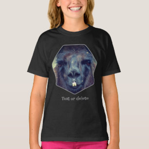 Intense Black Llama Face Close Up Personalized T-Shirt
