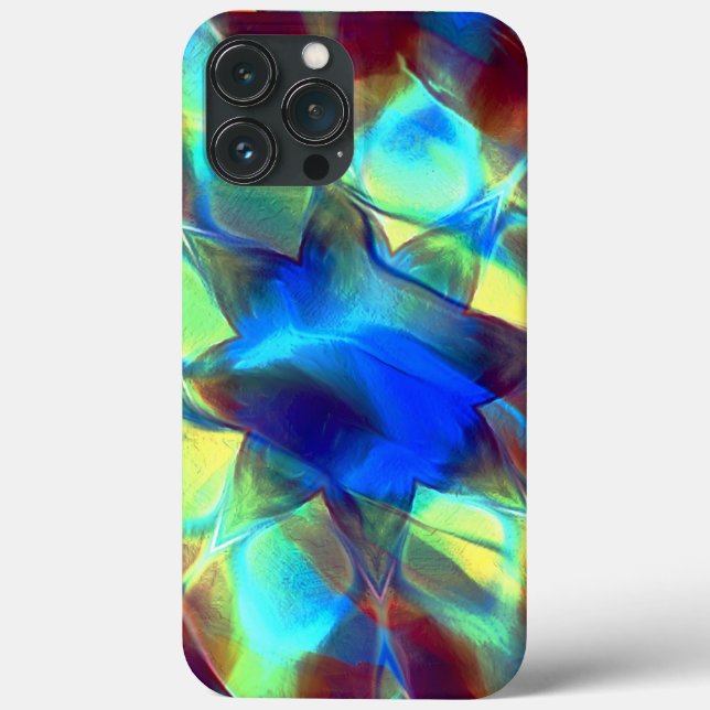 Intense blue digital flower contrasting with brown Case-Mate iPhone case (Back)