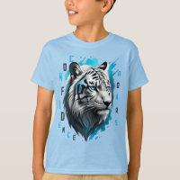 Intense Blue Eyes: Black-Striped White Tiger