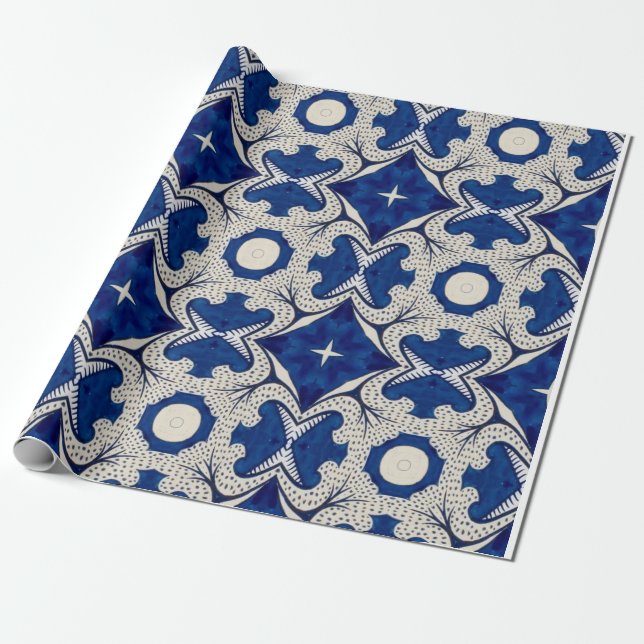 Intense Blue Pattern Paper (Unrolled)