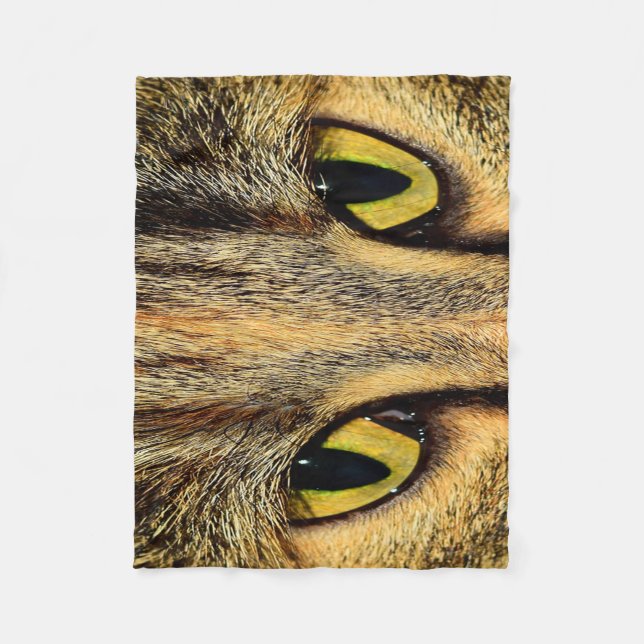 Intense Cat Eyes Fleece Blanket (Front)