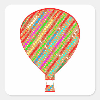 Intense Colour ARTISTIC Stripes Balloons Square Sticker