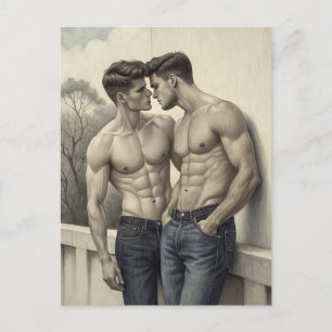 Intense Connection: Contemporary Romantic Gaze Postcard