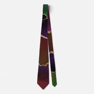 Intense Dark Agate   Moody Rainbow Jewel Tone Tie