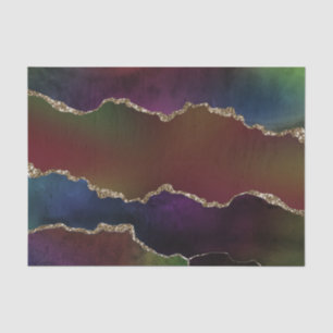 Intense Dark Agate Moody Rainbow Jewel Tone Tissue Paper