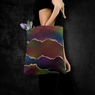 Intense Dark Agate   Moody Rainbow Jewel Tone Tote Bag