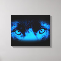 Intense Dog Eyes In Blue Abstract Art