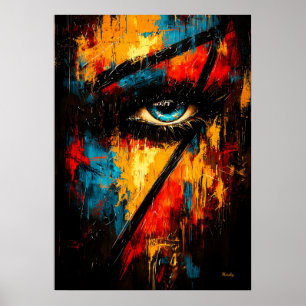 Intense Gaze Contemporary Expressionist Abstract Poster