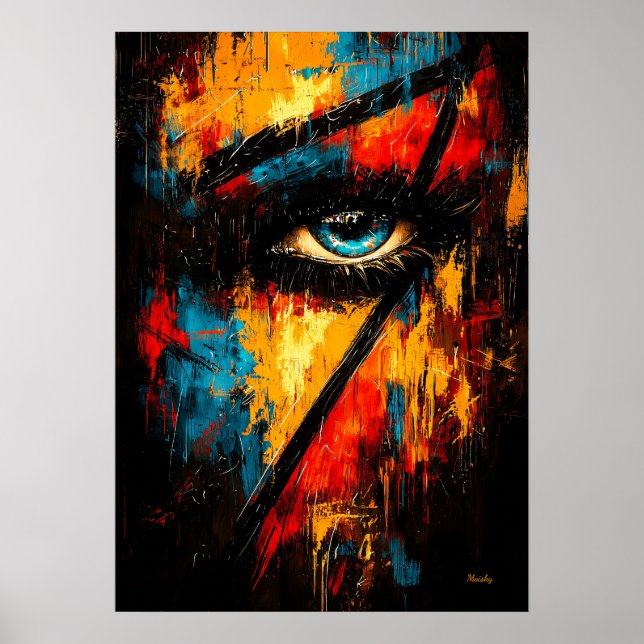 Intense Gaze Contemporary Expressionist Abstract  Poster (Front)