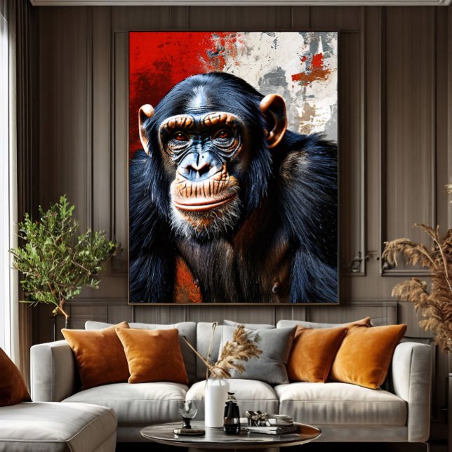 Intense Gaze of the Chimpanzee Canvas Print (Creator Uploaded)