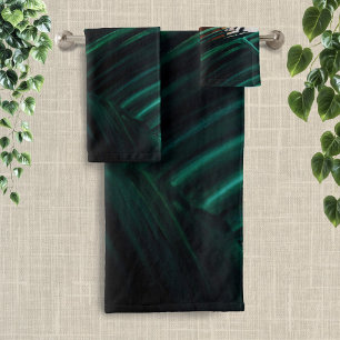 Intense Green Jungle Tiger Eyes Wildlife Leaves Bath Towel Set