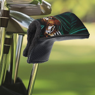Intense Green Jungle Tiger Eyes Wildlife Leaves Golf Head Cover