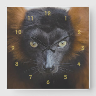 Intense Lemur Square Wall Clock