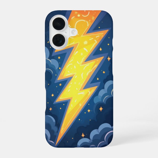 intense lightning iPhone 16 case (Back)