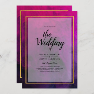 Intense Magenta Plum Purple INK Wedding INVITE