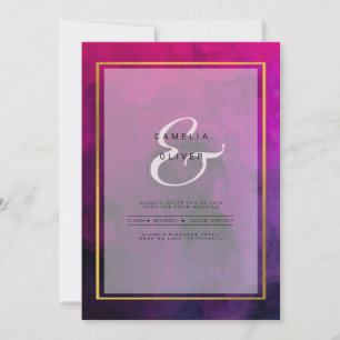 Intense Magenta Plum Purple INK Wedding INVITE