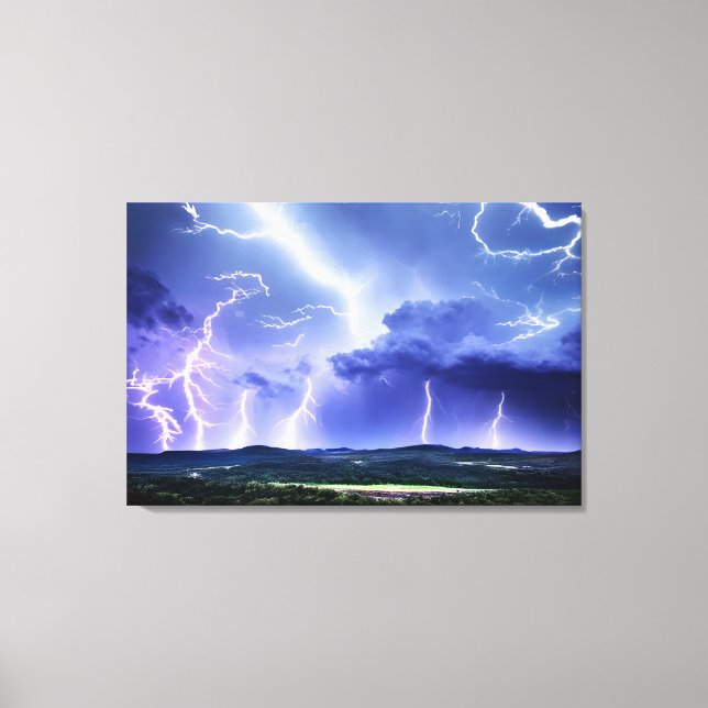 Intense Nature | Lightning Storm Canvas Print (Front)