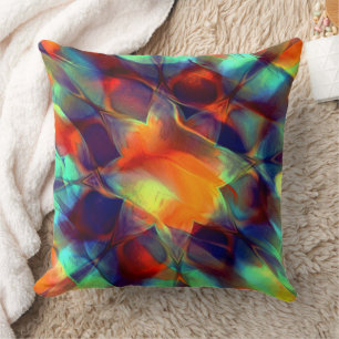 Intense orange flower in digital polished texture cushion