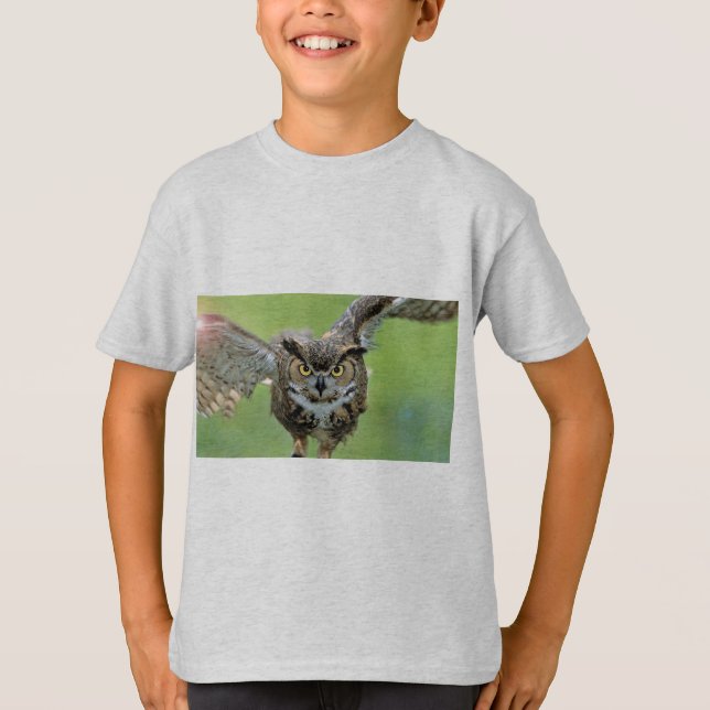Intense Owl Flying T-Shirt (Front)