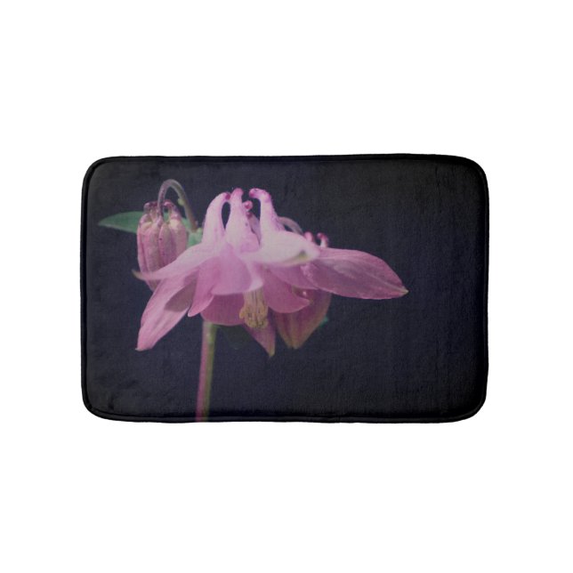 Intense Pink Columbine Flower Close Up Bath Mat (Front)