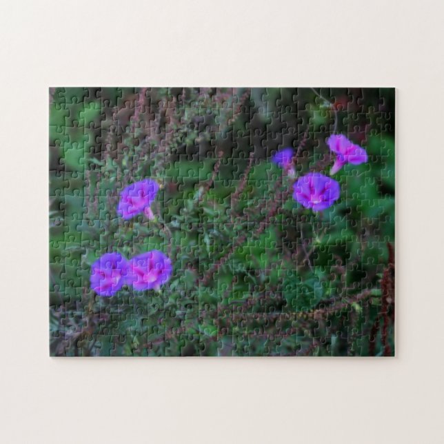Intense Wild Morning Glory Flowers  Jigsaw Puzzle (Horizontal)