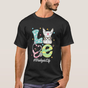 Intensive Care Nurse Cheetah Print Bunny Dialysis T-Shirt