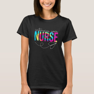 Intensive Care Nurse Life Tie Dye Icu Nursing Scho T-Shirt
