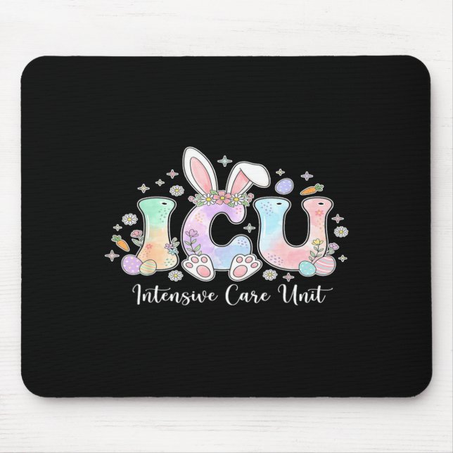 Intensive care unit bunny spring medical easter mouse pad (Front)