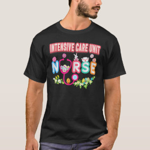Intensive Care Unit Nurse Bunny Easter Eggs Hunt N T-Shirt